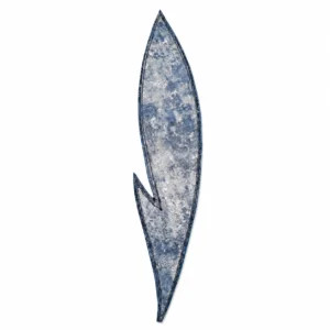 Plume marque page en cuir vue du dessus (couleur : bleu nuage)