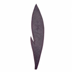 Plume marque page en cuir vue du dessus (couleur : violet)