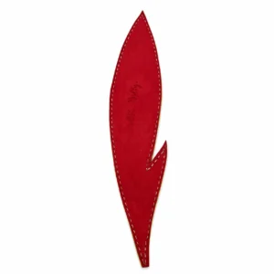 Plume marque-page en cuir rouge (dessus)